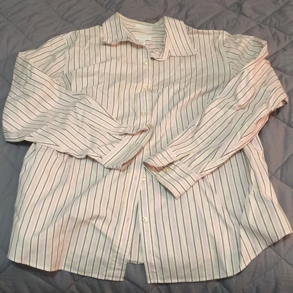 Charter Club Pinstripe Button-Down Size 16W